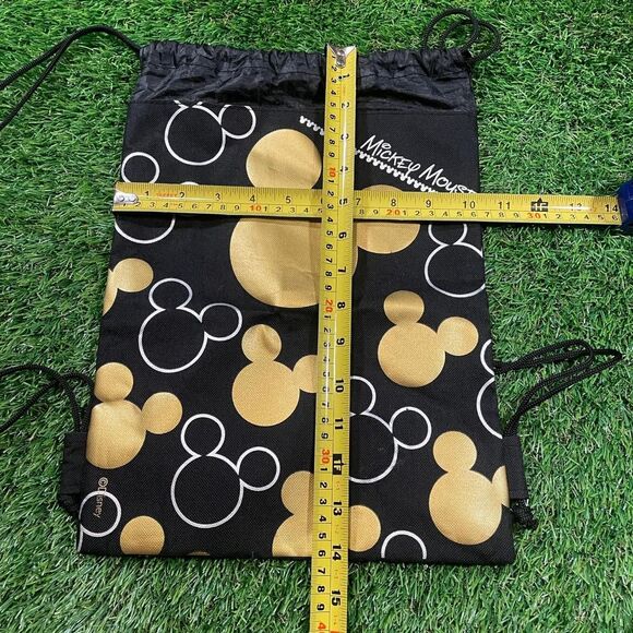 Disney Park Exclusive black and gold Disney Mickey Mouse drawstring bag - Picture 5 of 5